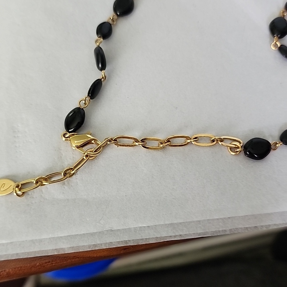 Black Onyx Color Liz Claiborne BEADED NECKLACE - Picture 8 of 9